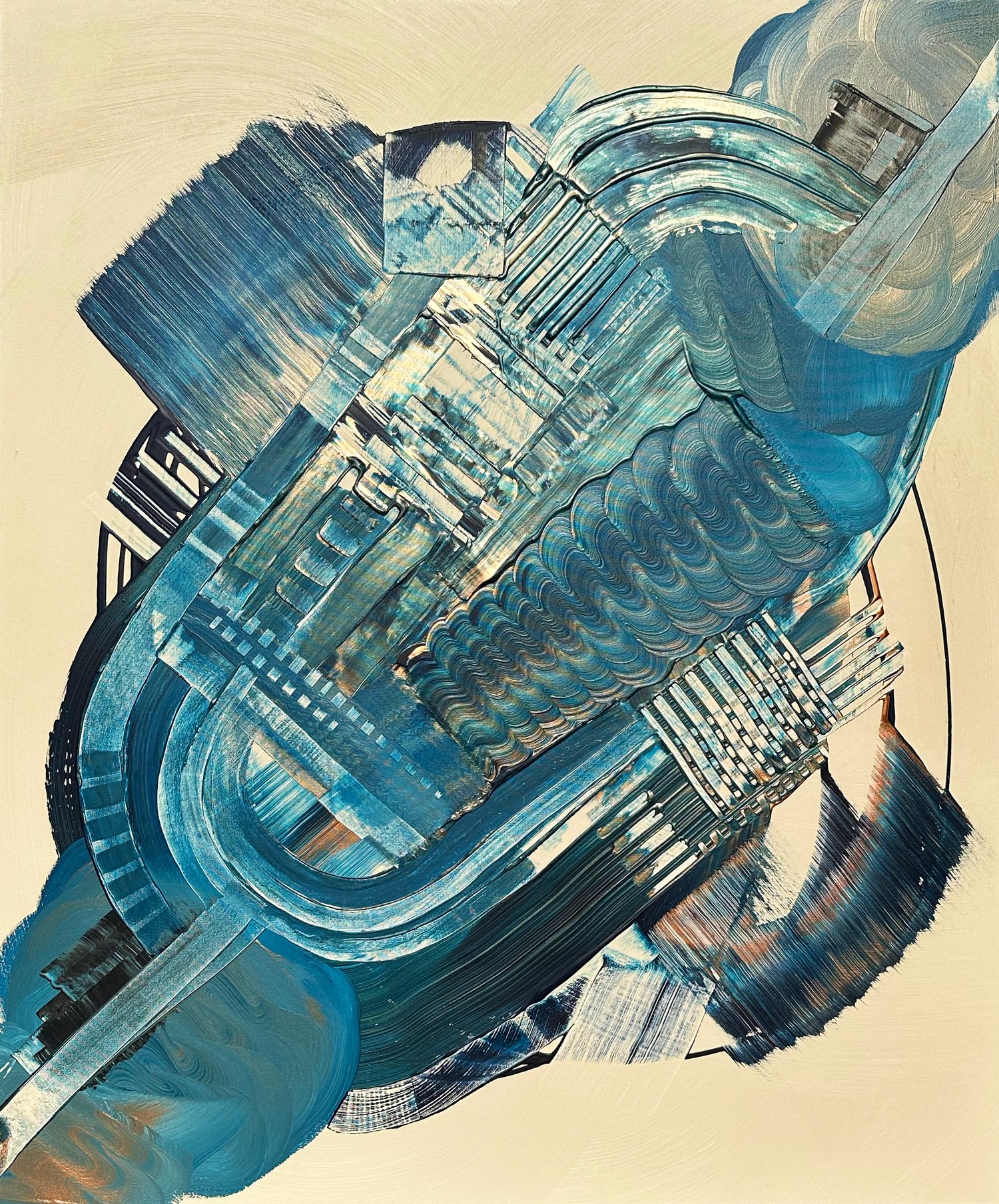 24 Valves, peinture abstraite, Acrylique sur toile de lin, 120 × 100 cm, 2026, Jean Marc Larhantec