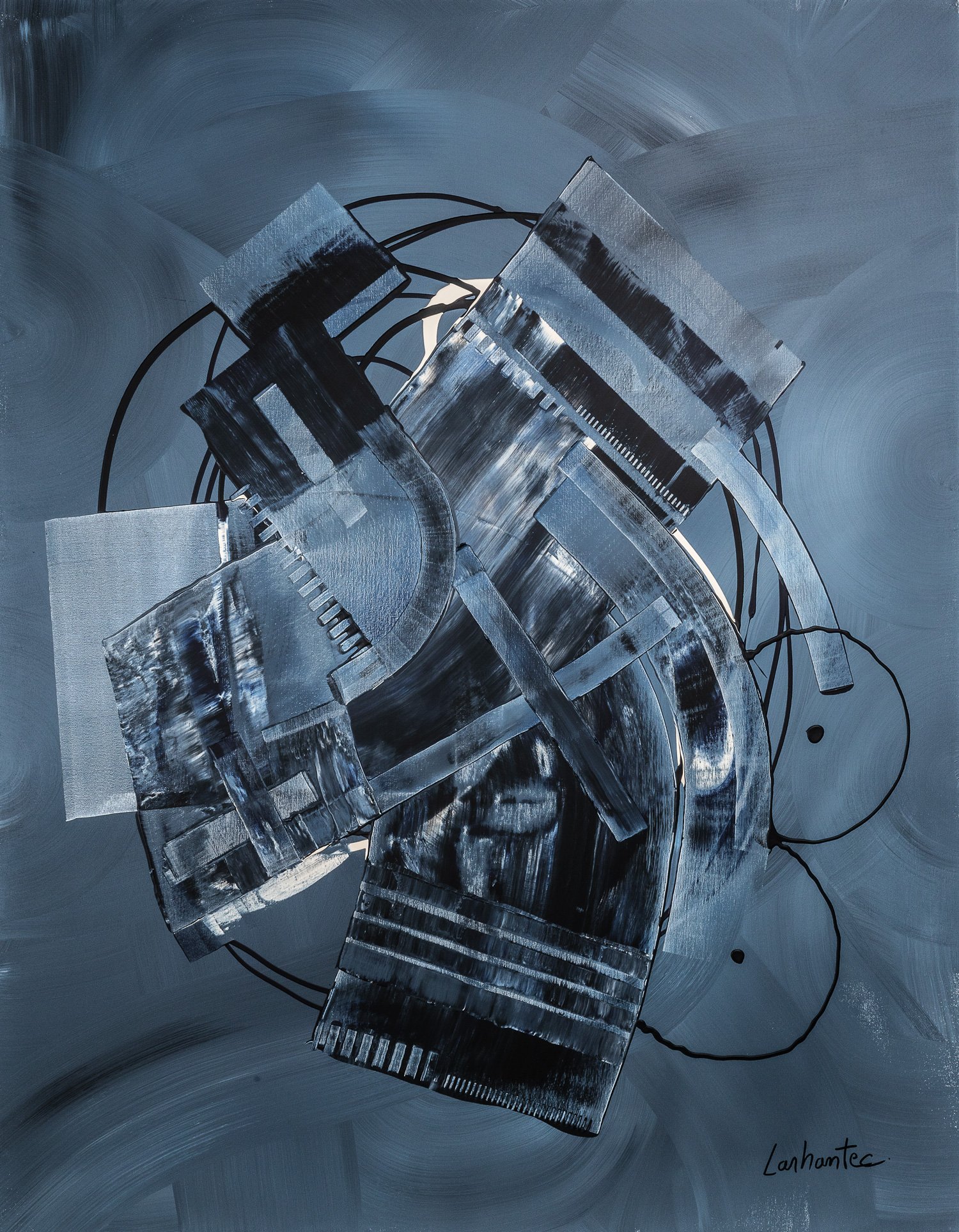 Addicted, peinture abstraite, Acrylique sur toile de lin, 146 × 114 cm, 2025, Jean Marc Larhantec