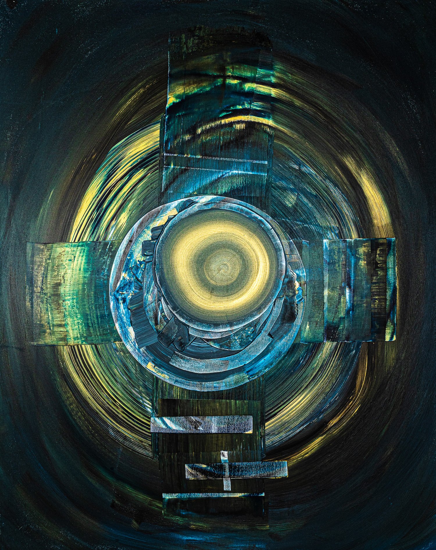 Black Hole Sun, peinture abstraite, Acrylique sur toile de lin, 162 × 130 cm, 2025, Jean Marc Larhantec