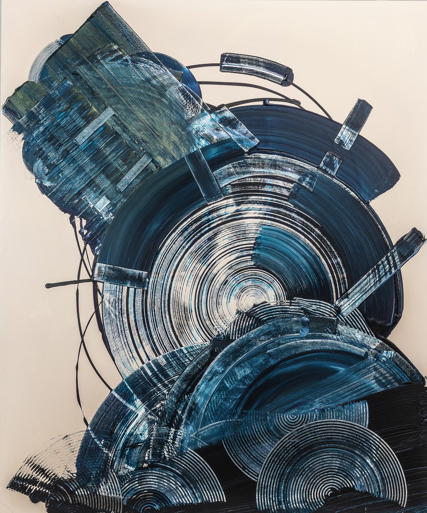 Born of light, peinture abstraite, Acrylique sur toile de lin, 120 × 100 cm, 2026, Jean Marc Larhantec