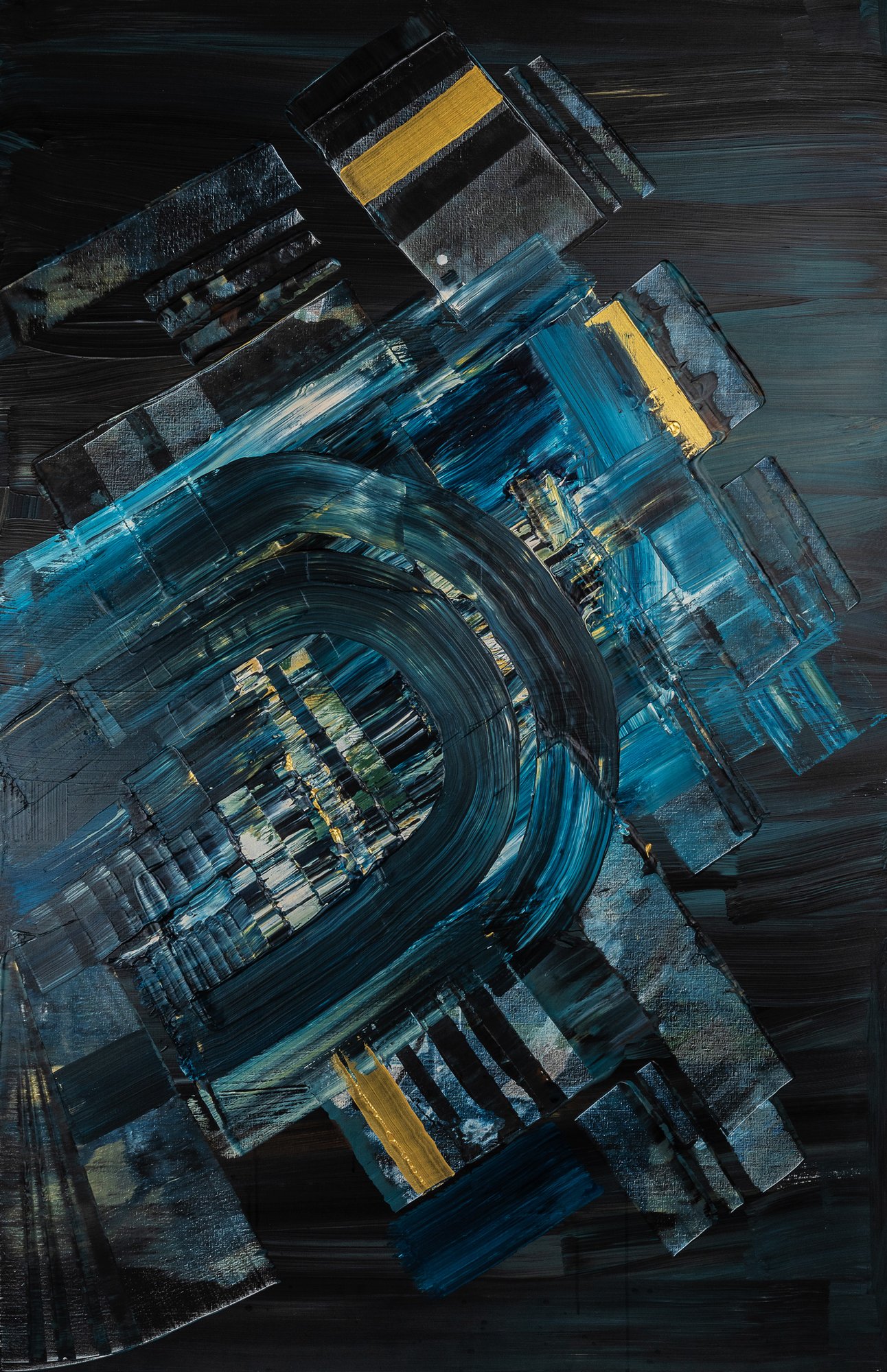 Cathédrale, peinture abstraite, Acrylique sur toile de lin, 200 × 120 cm, 2026, Jean Marc Larhantec