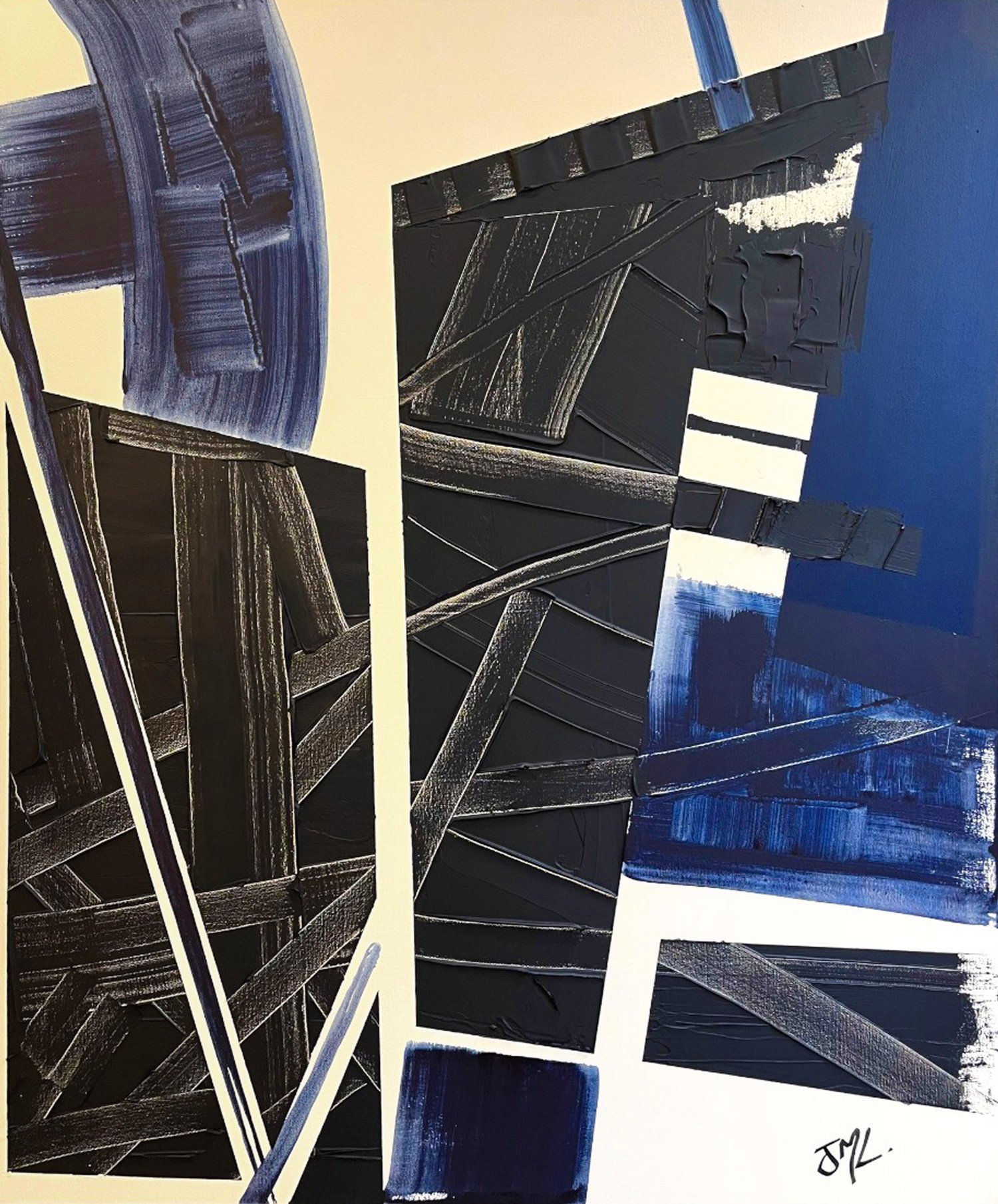 Conversation Piece, peinture abstraite, Acrylique et médiums sur toile de lin, 120 × 100 cm, 2020, Jean Marc Larhantec