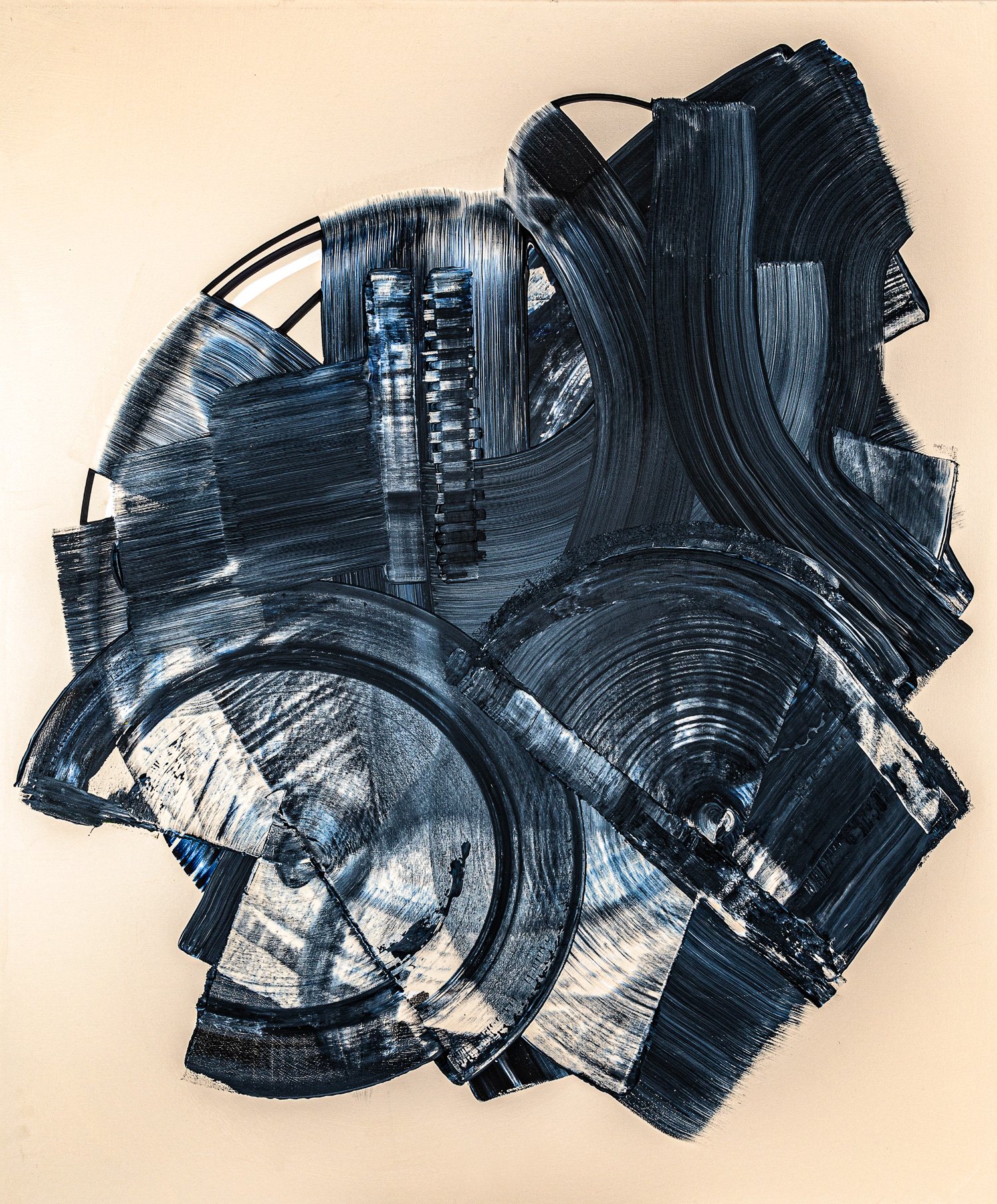 Double Face, peinture abstraite, Acrylique sur toile de lin, 120 × 100 cm, 2023, Jean Marc Larhantec