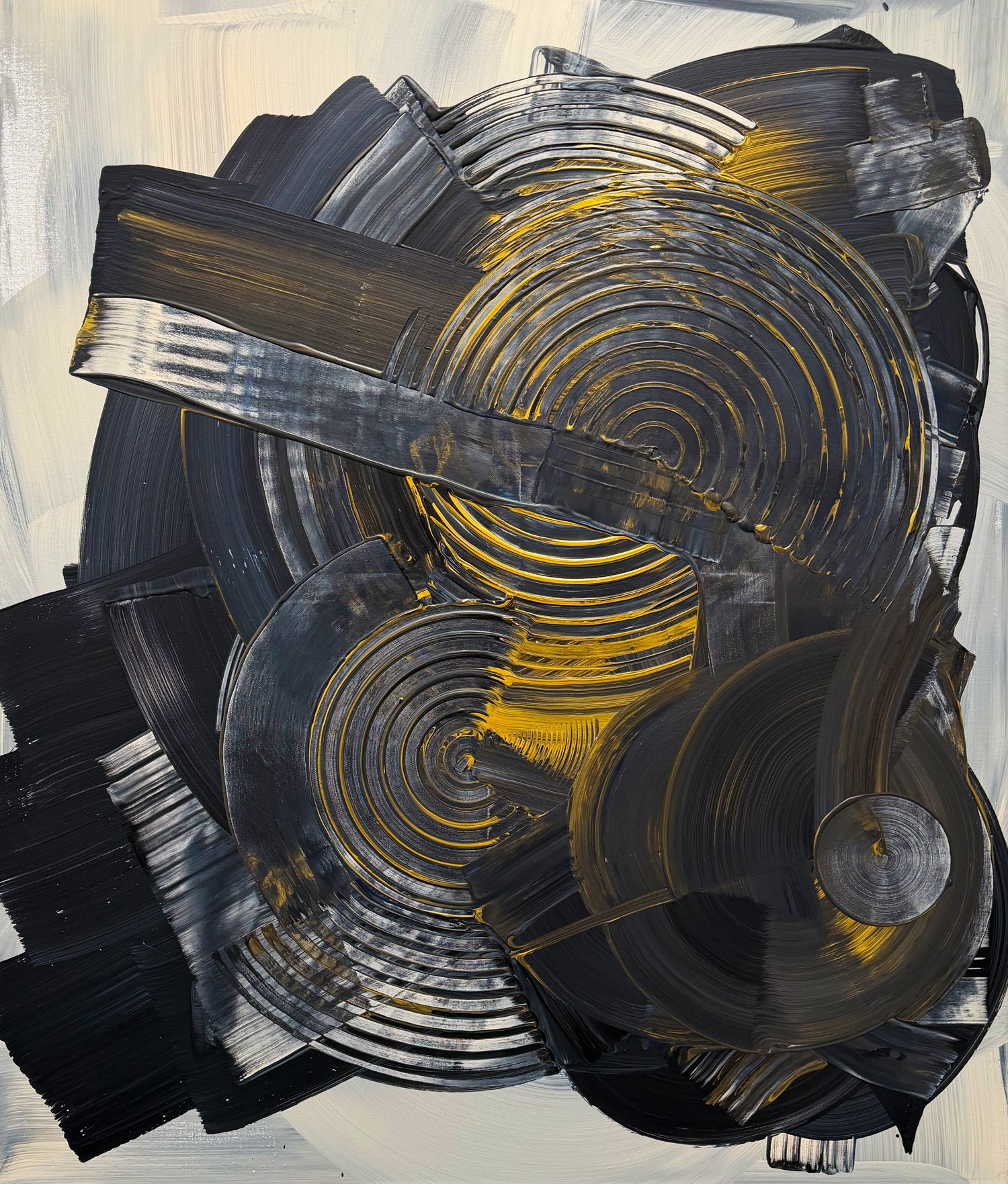 Dust & Echo, peinture abstraite, Acrylique sur toile de lin, 120 × 100 cm, 2026, Jean Marc Larhantec