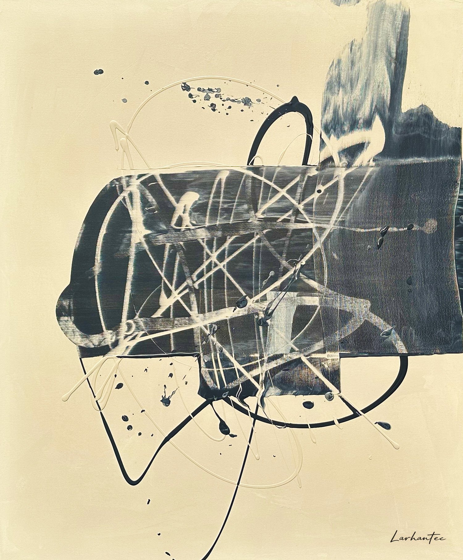 Exultation, peinture abstraite, Acrylique sur toile de lin, 120 × 100 cm, 2026, Jean Marc Larhantec