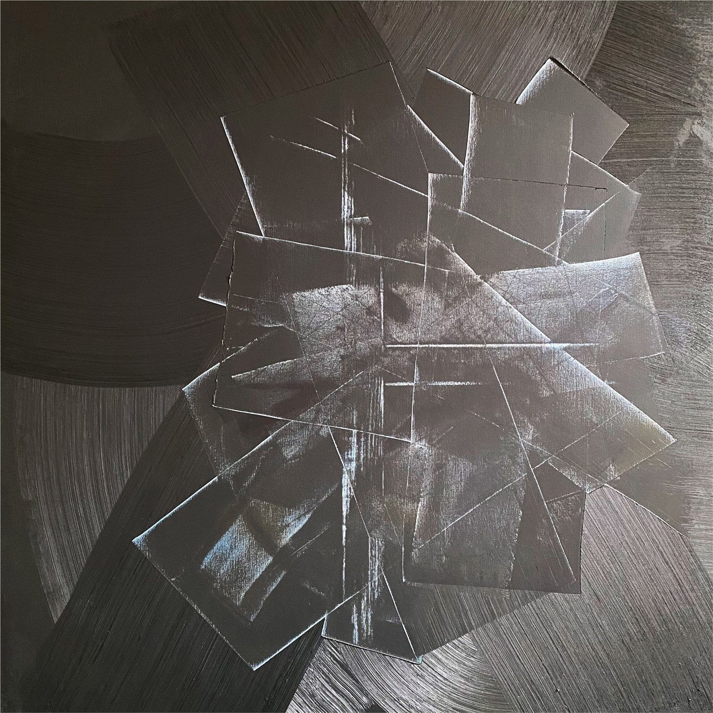 Flutter, peinture abstraite, Acrylique sur toile de lin, 100 × 100 cm, 2018, Jean Marc Larhantec