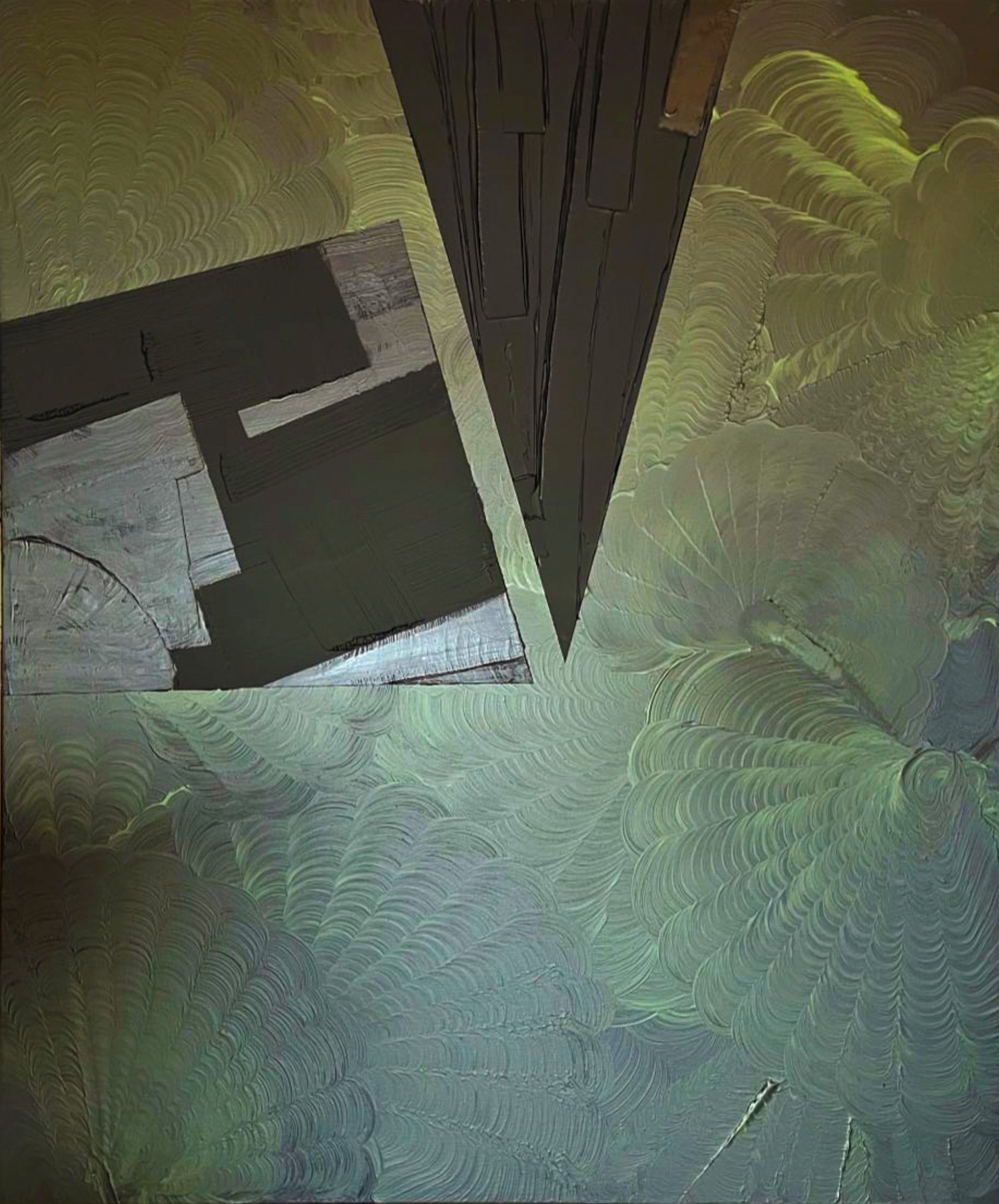 Fragments Of Time, peinture abstraite, Acrylique et médiums sur toile de lin, 120 × 100 cm, 2021, Jean Marc Larhantec