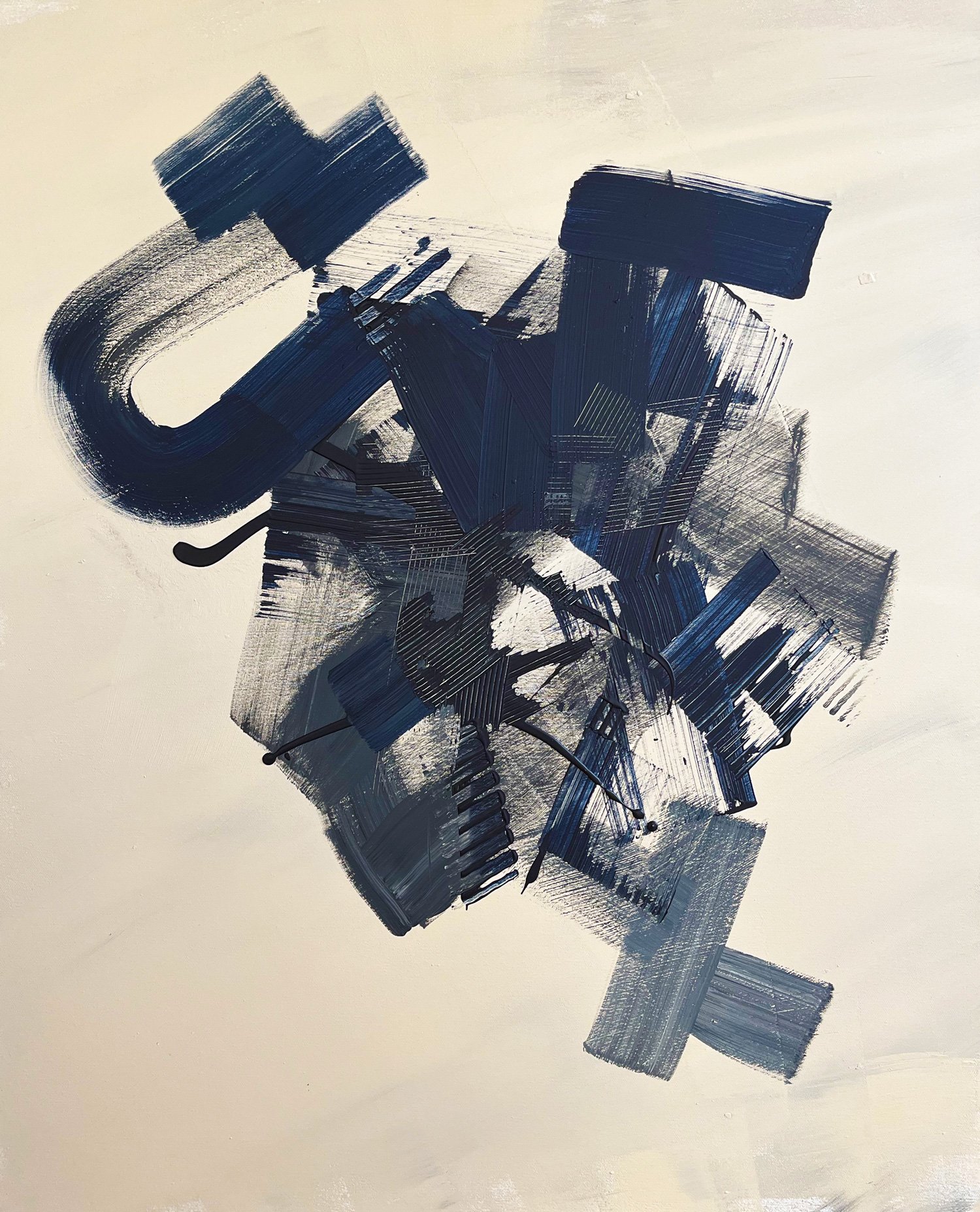 I'll Be Around, peinture abstraite, Acrylique sur toile de lin, 120 × 100 cm, 2026, Jean Marc Larhantec