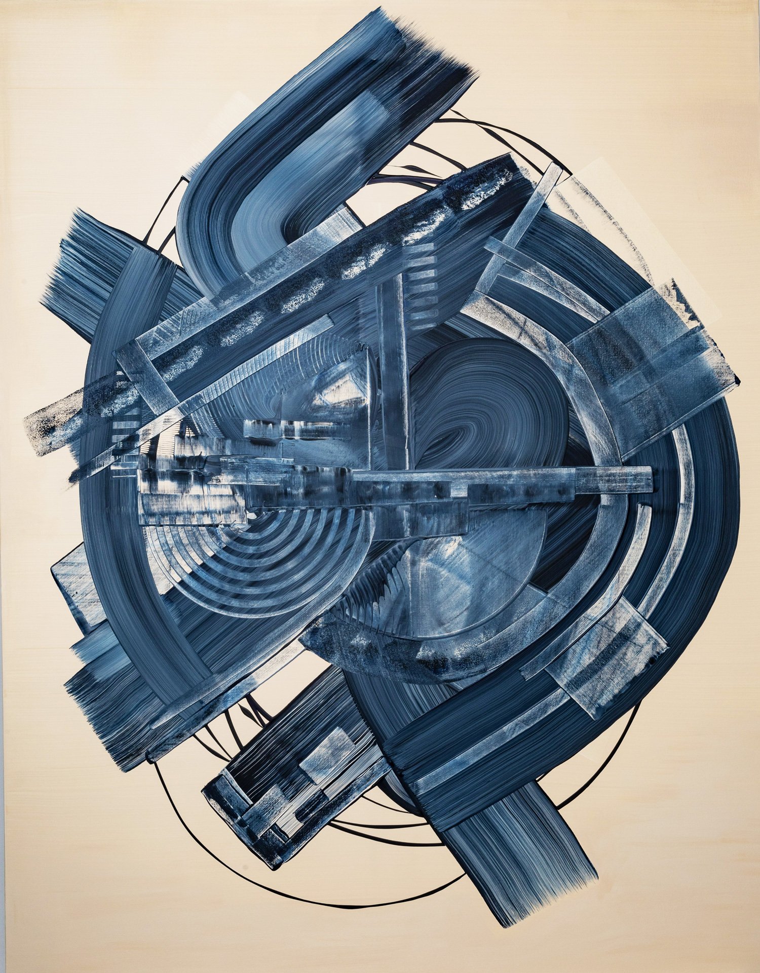 Insubstantial, peinture abstraite, Acrylique sur toile de lin, 120 × 100 cm, 2021, Jean Marc Larhantec