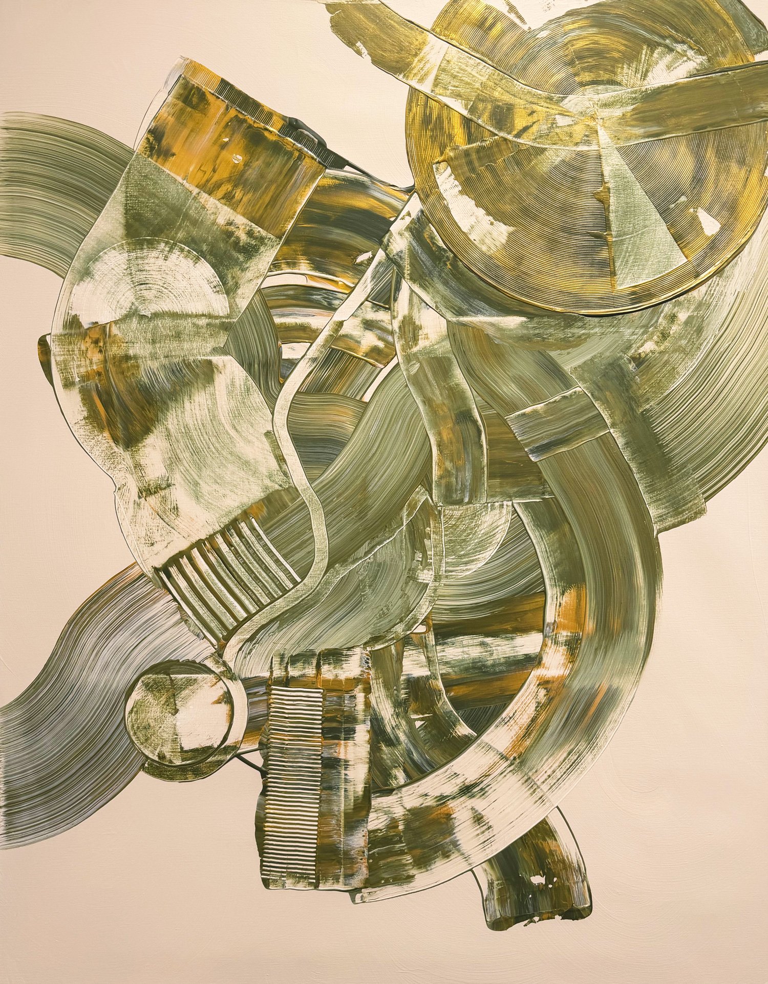 Magnetic Core, peinture abstraite, Acrylique sur toile de lin, 146 × 114 cm, 2026, Jean Marc Larhantec