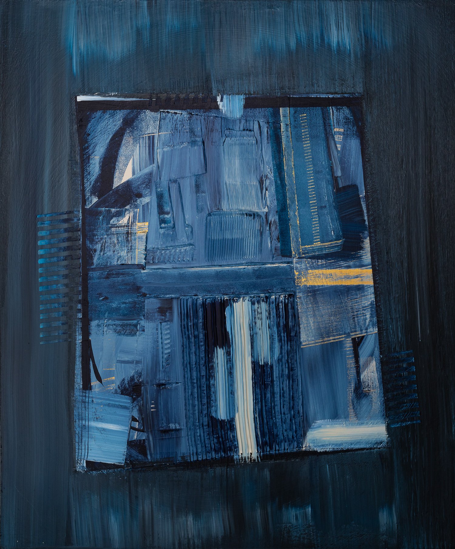 My Box, peinture abstraite, Acrylique sur toile de lin, 120 × 100 cm, 2026, Jean Marc Larhantec