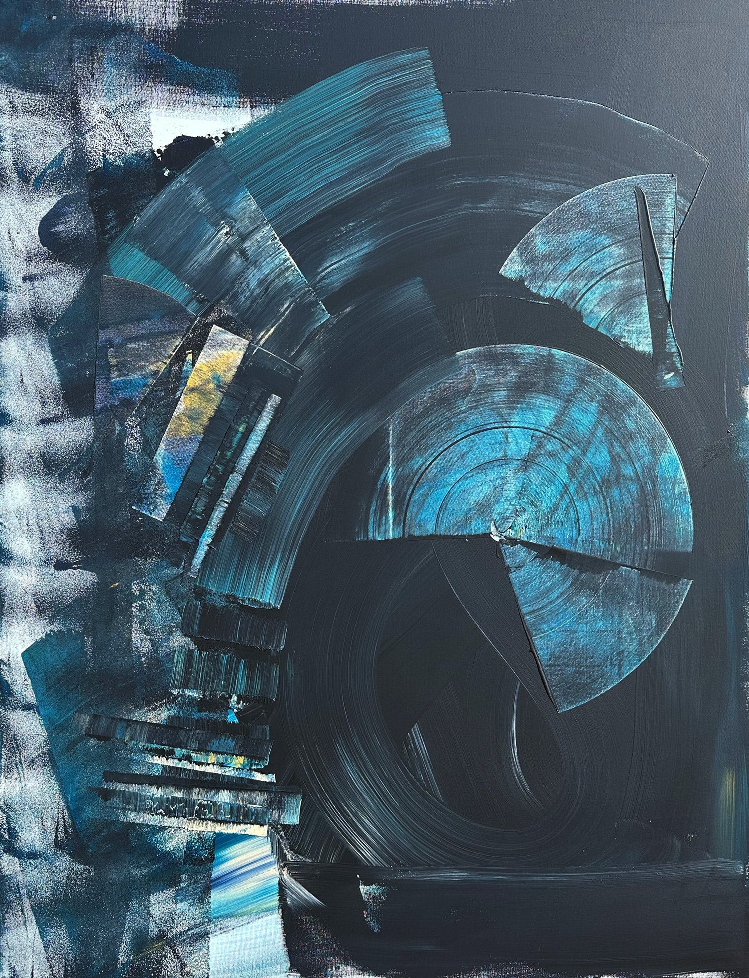 Oaks, peinture abstraite, Acrylique sur toile de lin, 146 × 114 cm, 2025, Jean Marc Larhantec