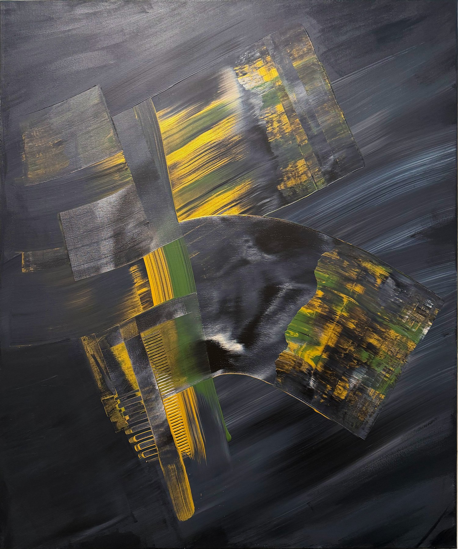 Resonance, peinture abstraite, Acrylique et médiums sur toile de lin, 120 × 100 cm, 2026, Jean Marc Larhantec