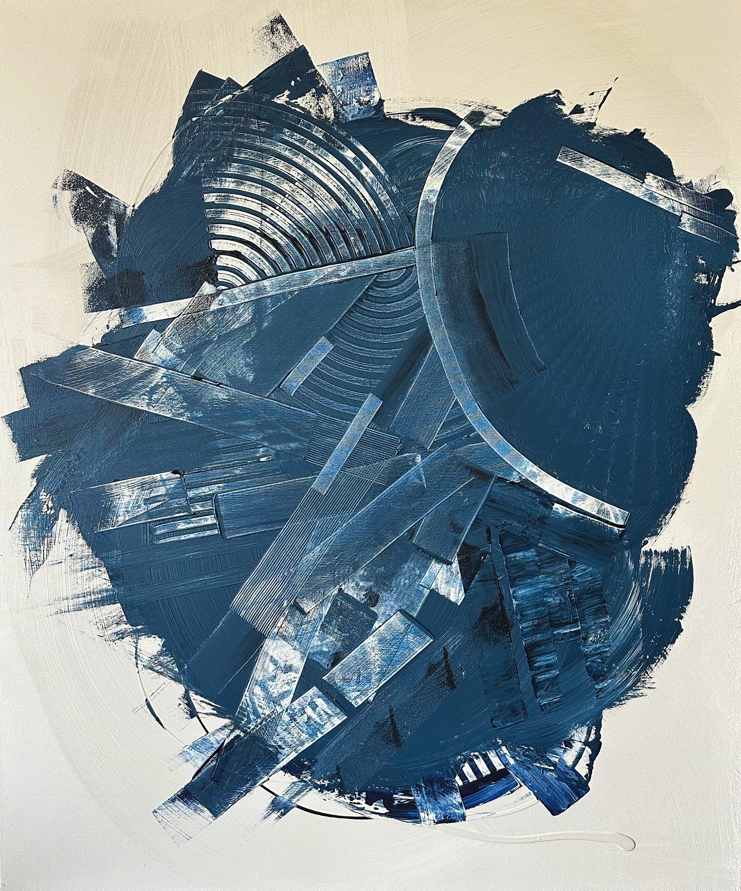 Roman Holiday, peinture abstraite, Acrylique sur toile de lin, 120 × 100 cm, 2026, Jean Marc Larhantec