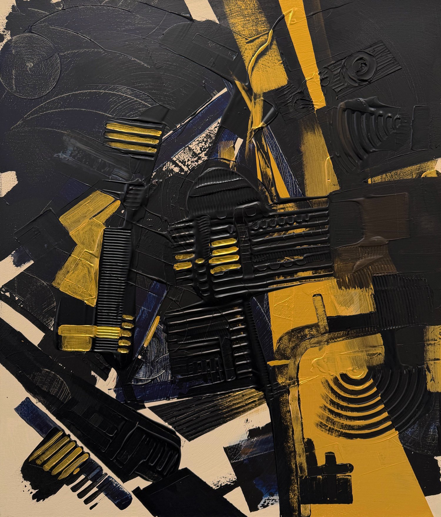 Skyline Drift, peinture abstraite, Acrylique et médiums sur toile de lin, 120 × 100 cm, 2026, Jean Marc Larhantec