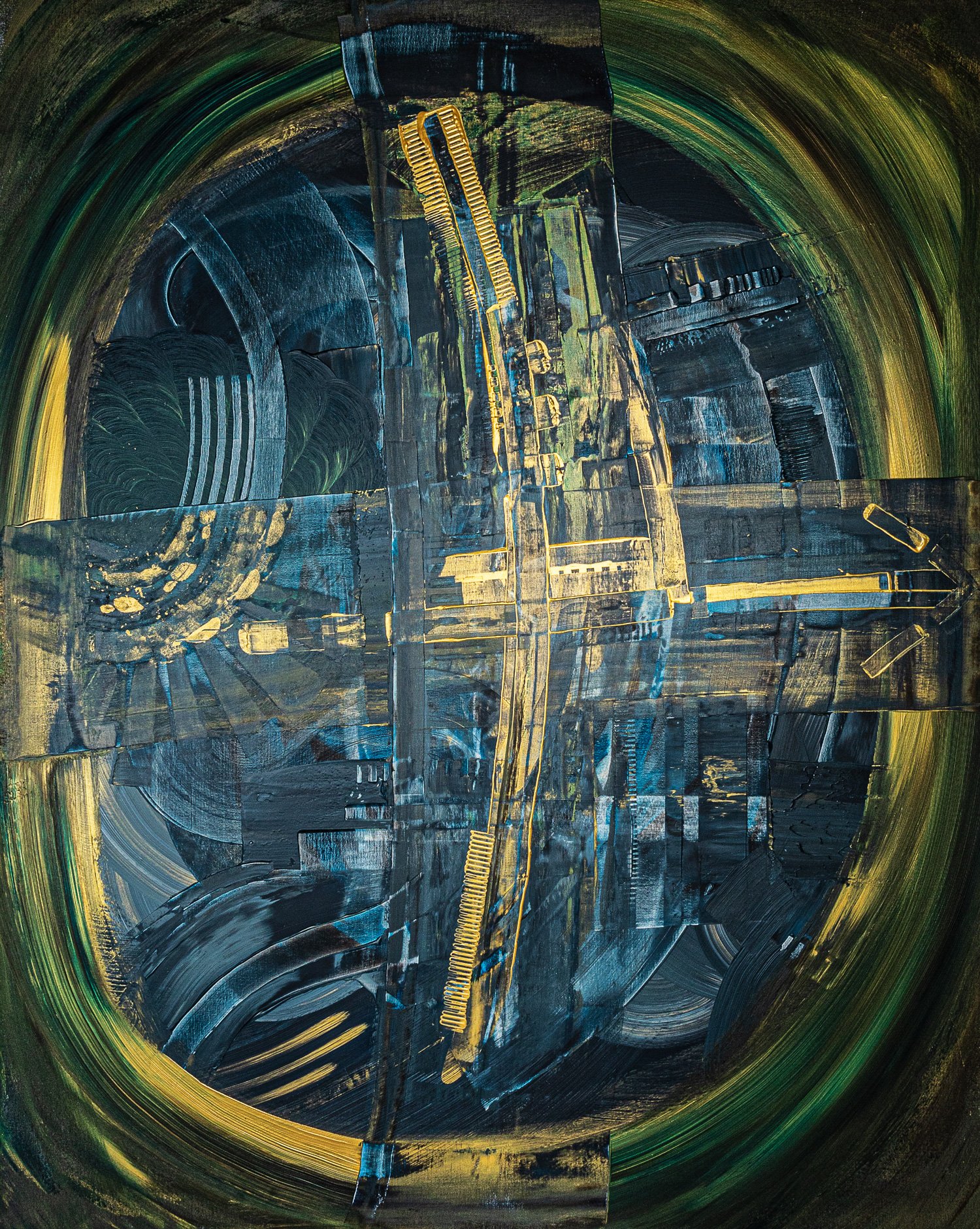 South Of Heaven, peinture abstraite, Acrylique sur toile de lin, 162 × 130 cm, 2024, Jean Marc Larhantec