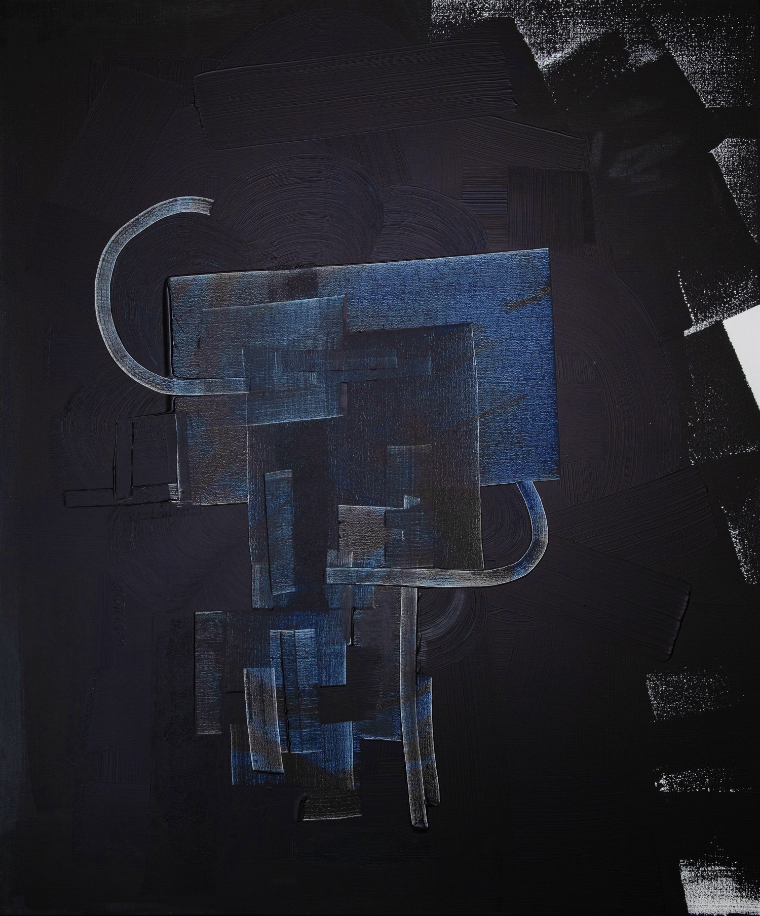 The Elephant, peinture abstraite, Acrylique sur toile de lin, 120 × 100 cm, 2023, Jean Marc Larhantec