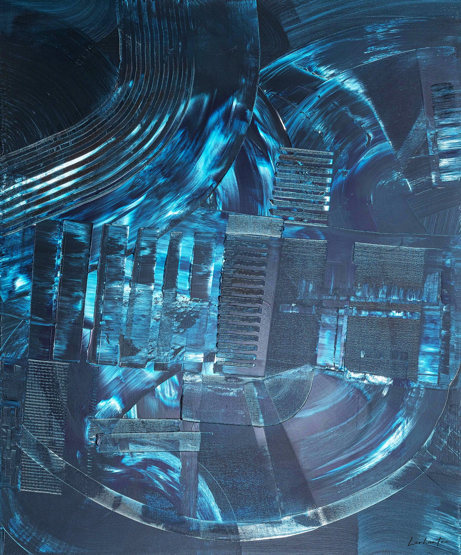 The Lost City, peinture abstraite, Acrylique sur toile de lin, 146 × 114 cm, 2026, Jean Marc Larhantec