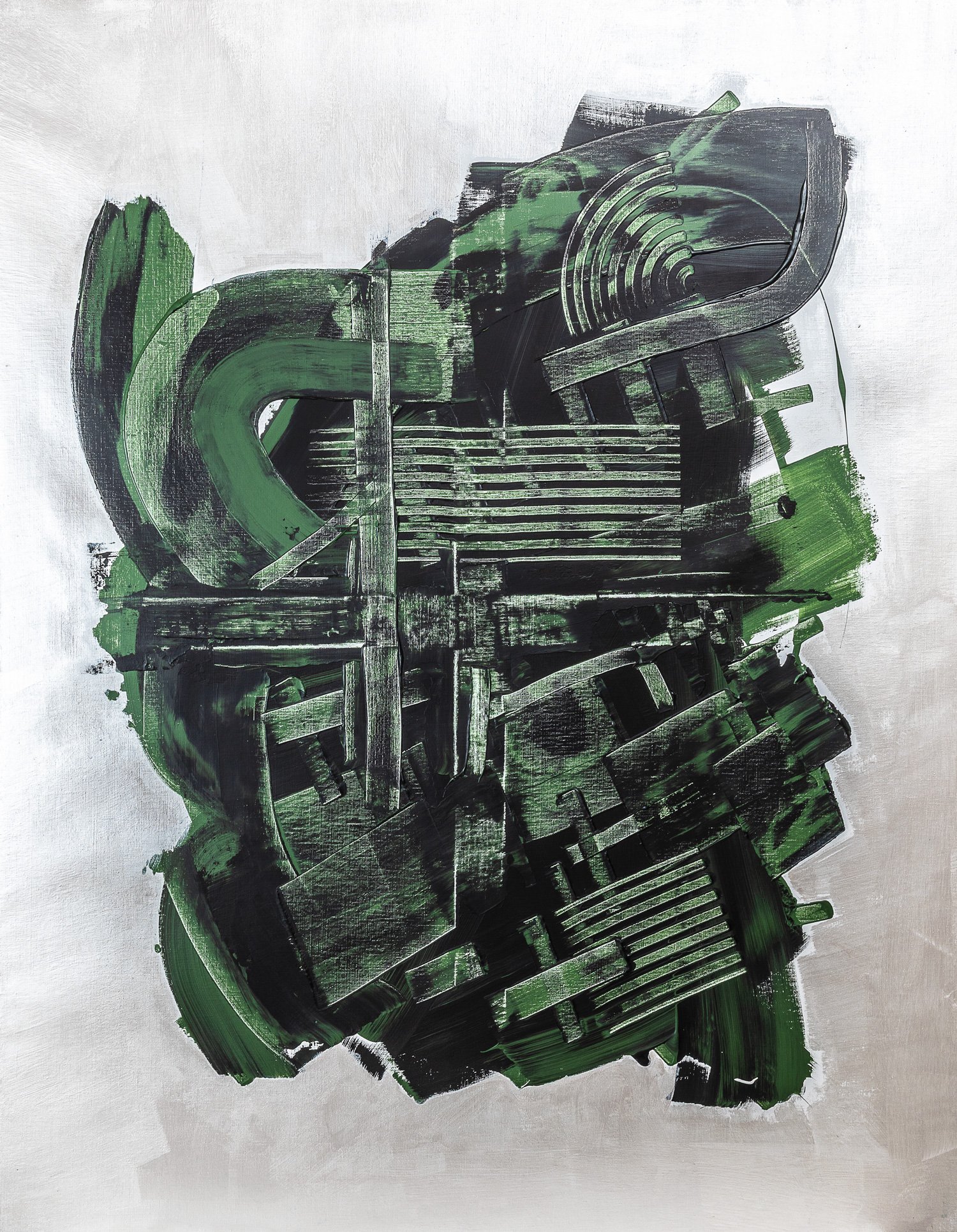 Transhumance, peinture abstraite, Acrylique sur toile de lin, 146 × 114 cm, 2023, Jean Marc Larhantec