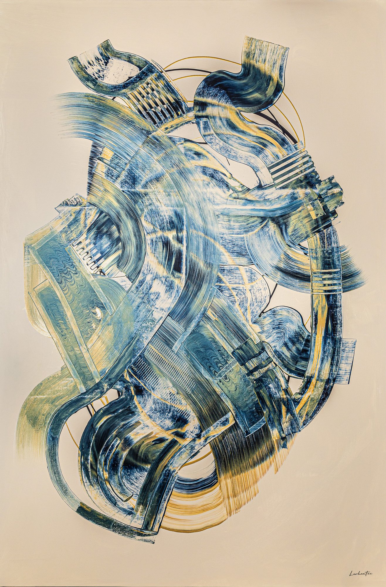 Wonderwall, peinture abstraite, Acrylique sur toile de lin, 195 × 130 cm, 2024, Jean Marc Larhantec