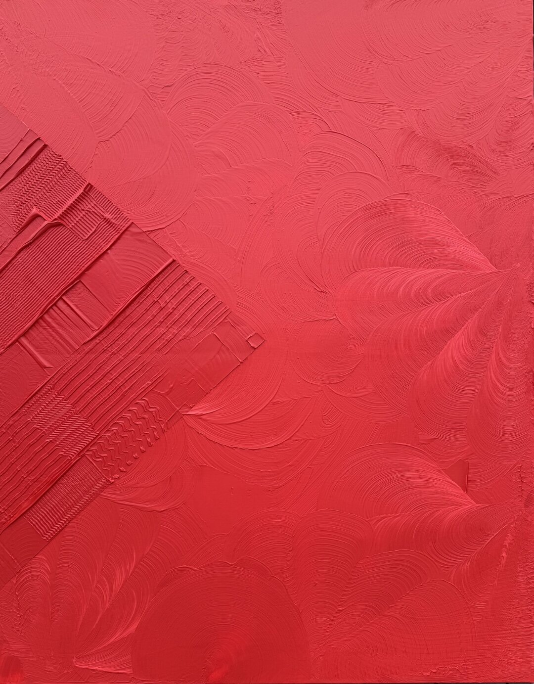 The Red Room, peinture abstraite, Acrylique sur toile de lin, 146 × 114 cm, 2026, Jean Marc Larhantec