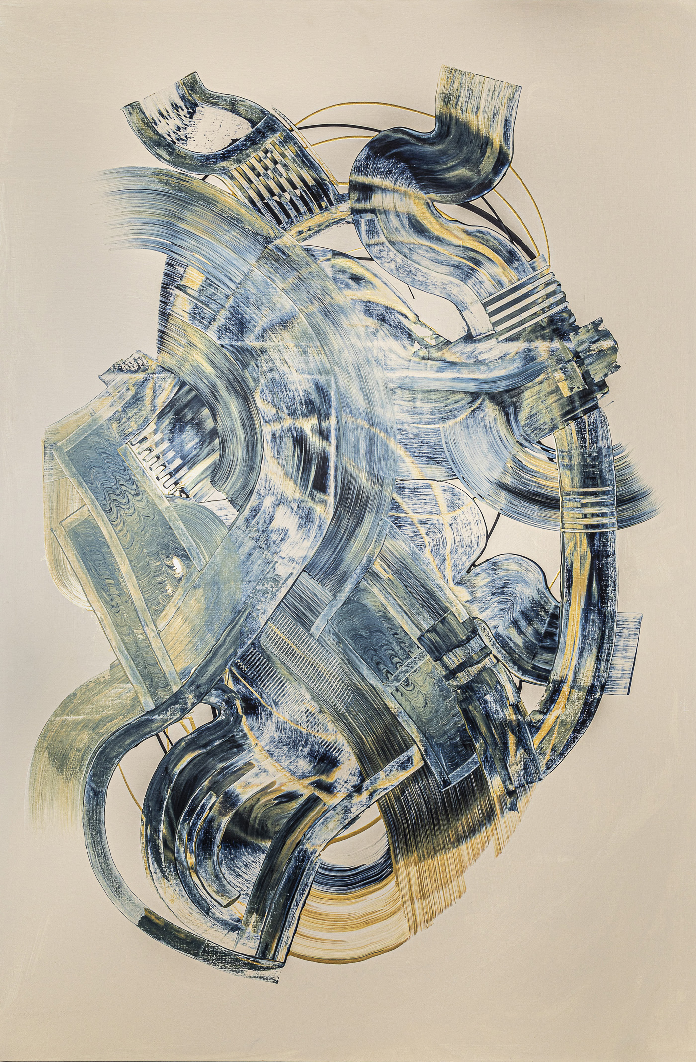 Wonderwall, peinture abstraite, Acrylique sur toile de lin, 195 x 130 cm, 2024, Jean Marc Larhantec