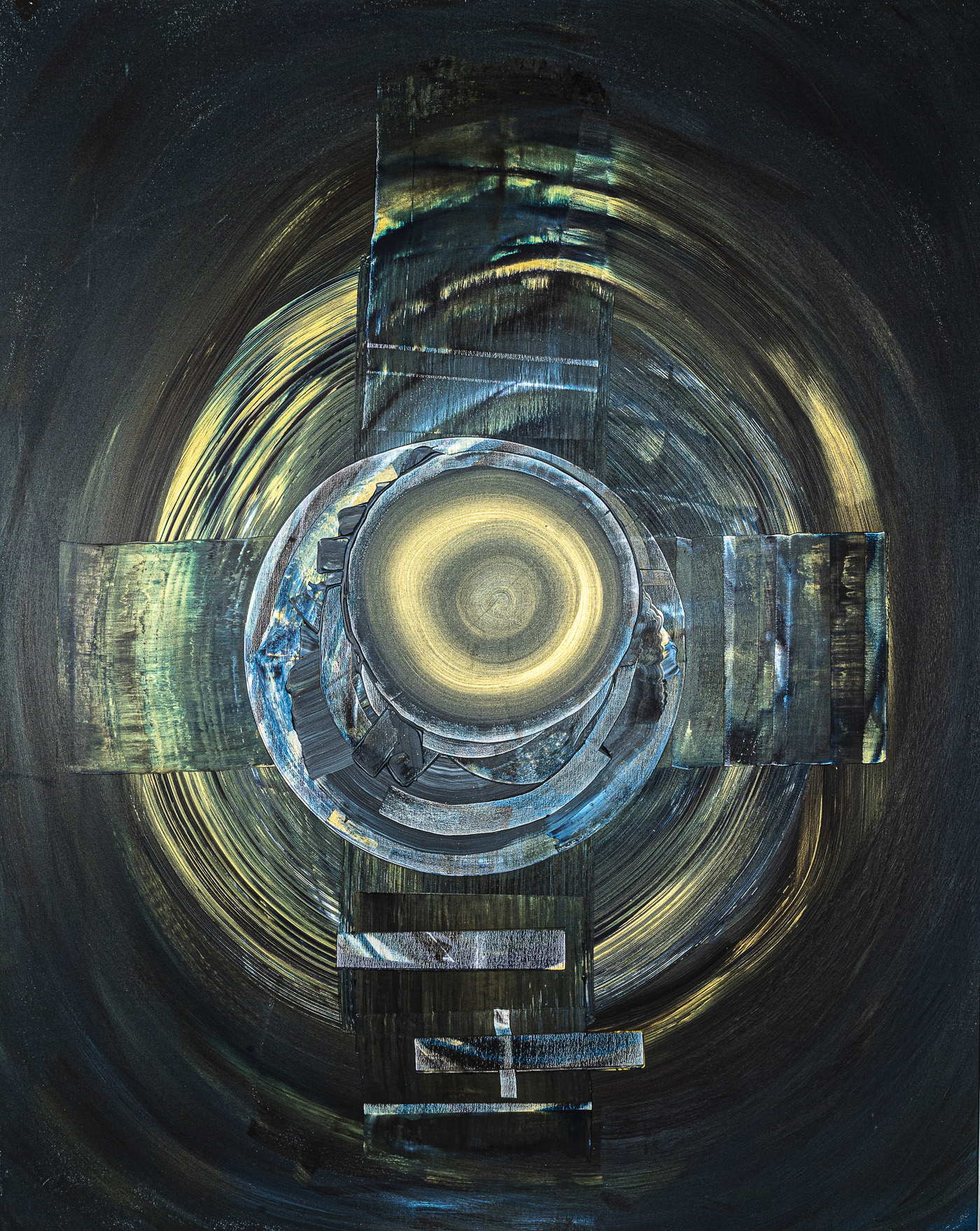 Black Hole Sun, peinture abstraite, Acrylique sur toile de lin, 163 x 130 cm, 2025, Jean Marc Larhantec