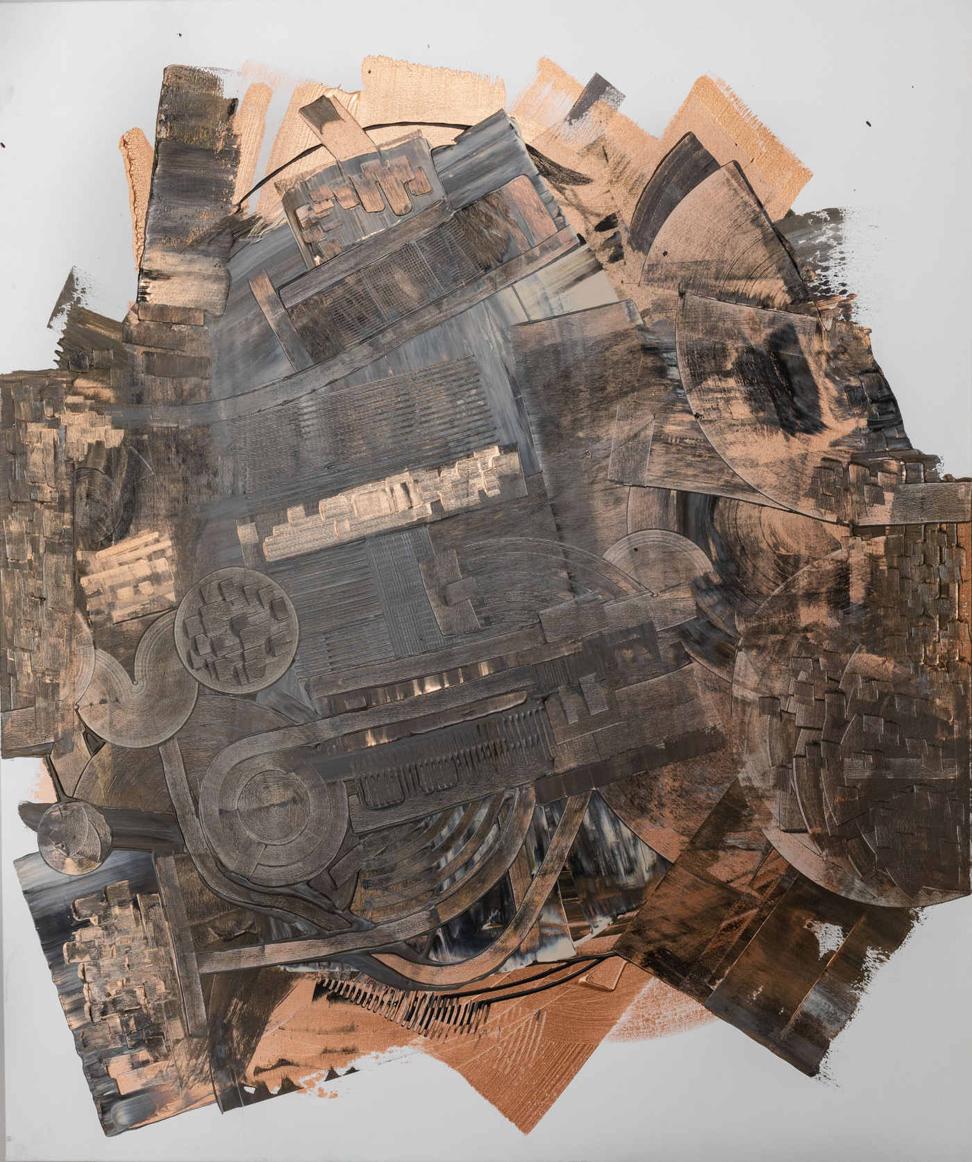 Secrets, peinture abstraite, Acrylique sur toile de lin, 120 x 100 cm, 2023, Jean Marc Larhantec