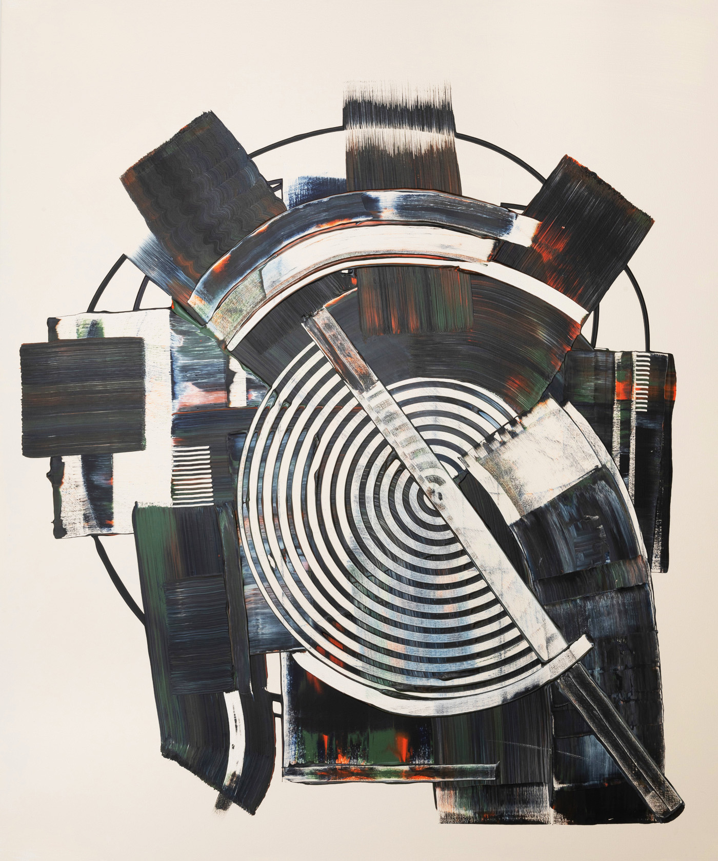 Border Crossing, peinture abstraite, Acrylique sur toile de lin, 120 x 100 cm, 2021, Jean Marc Larhantec