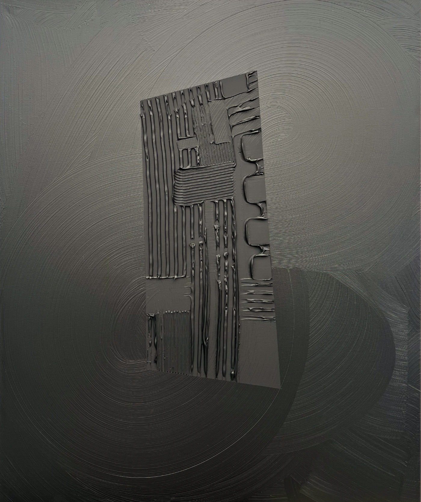 Moonlight Shadow, peinture abstraite, Acrylique et médiums sur toile de lin, 146 x 114 cm, 2022, Jean Marc Larhantec