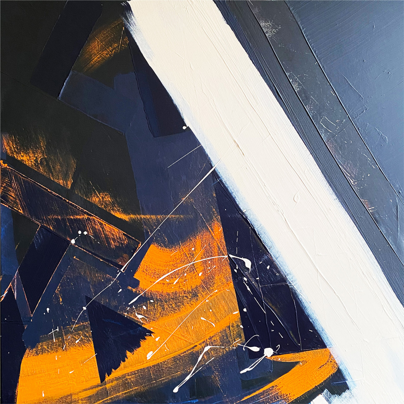 Starman, peinture abstraite, Acrylique et médiums sur toile de lin, 100 x 100 cm, 2019, Jean Marc Larhantec