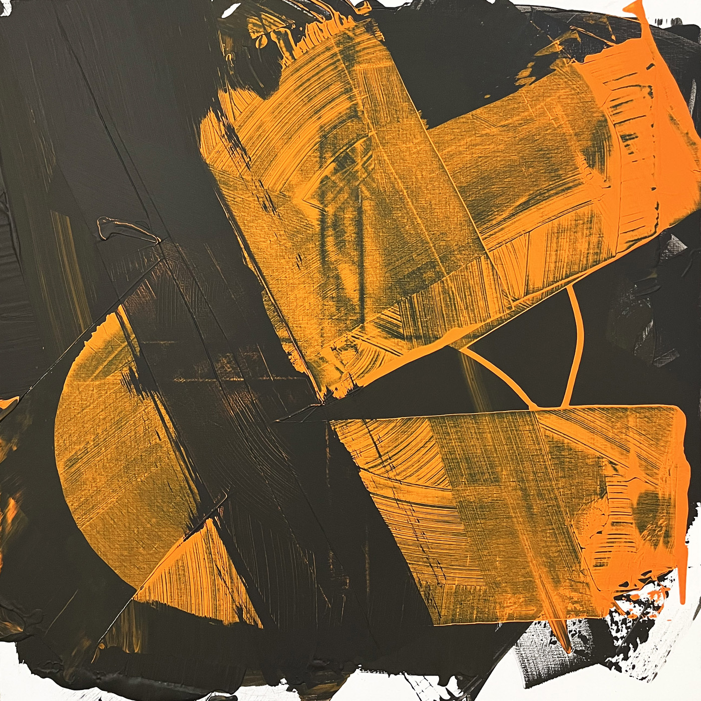 The Signal, peinture abstraite, Acrylique sur toile de lin, 100 x 100 cm, 2019, Jean Marc Larhantec