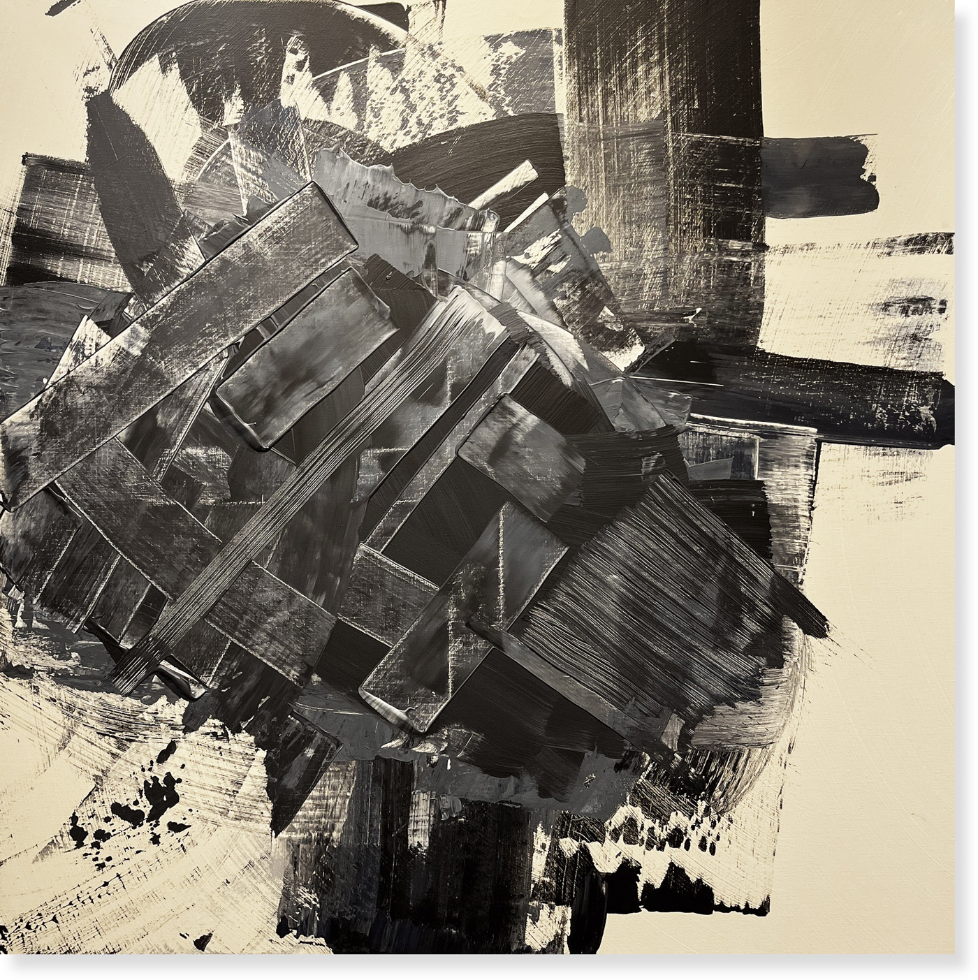 The City of Trees, peinture abstraite, Acrylique sur toile de lin, 100 x 100 cm, 2020, Jean Marc Larhantec
