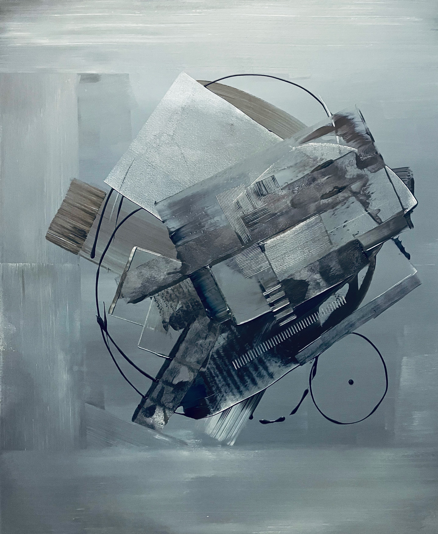 I Am Around, peinture abstraite, Acrylique sur toile de lin, 120 x 100 cm, 2022, Jean Marc Larhantec