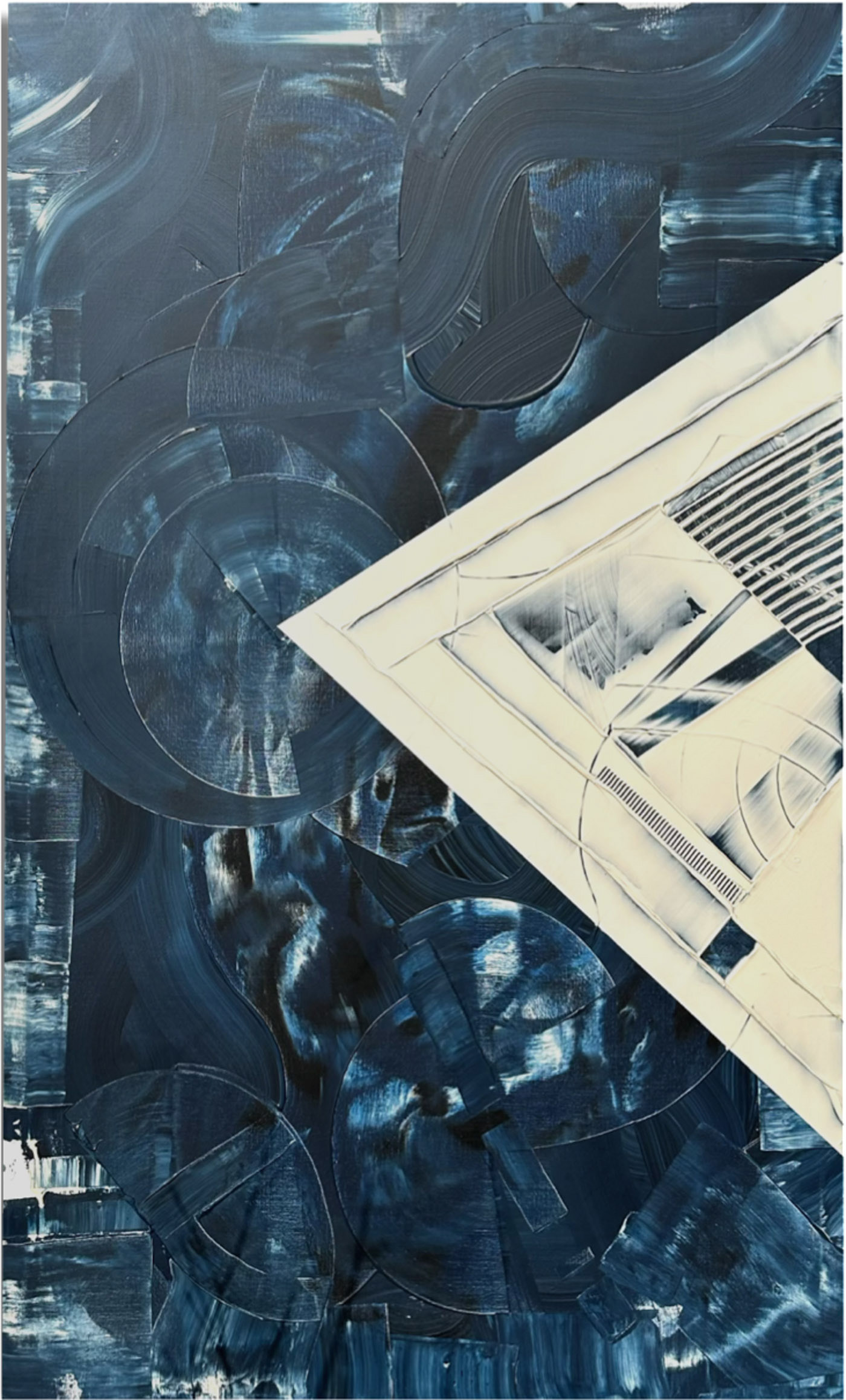 The Silent Frame, peinture abstraite, Acrylique et médiums sur toile de lin, 200 x 120cm, 2026, Jean Marc Larhantec