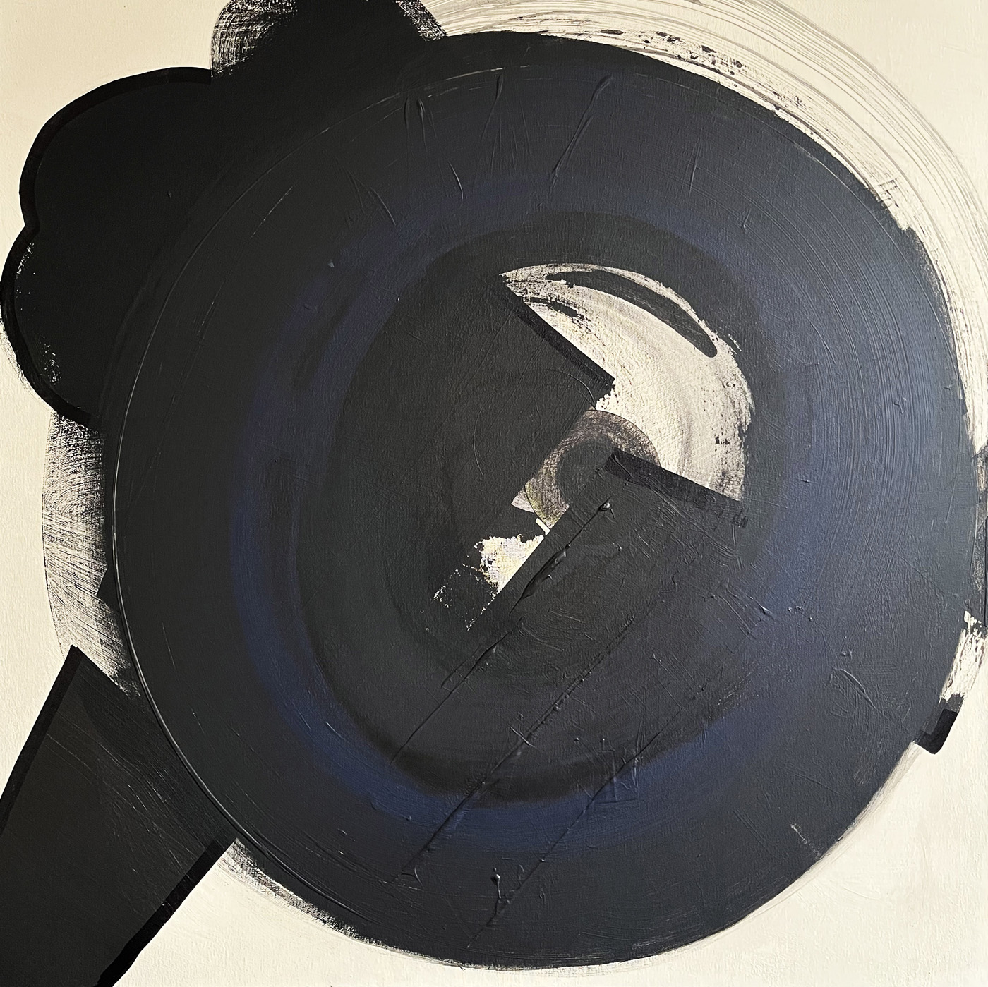 The Keyhole, peinture abstraite, Acrylique sur toile de lin, 100 x 100 cm, 2018, Jean Marc Larhantec