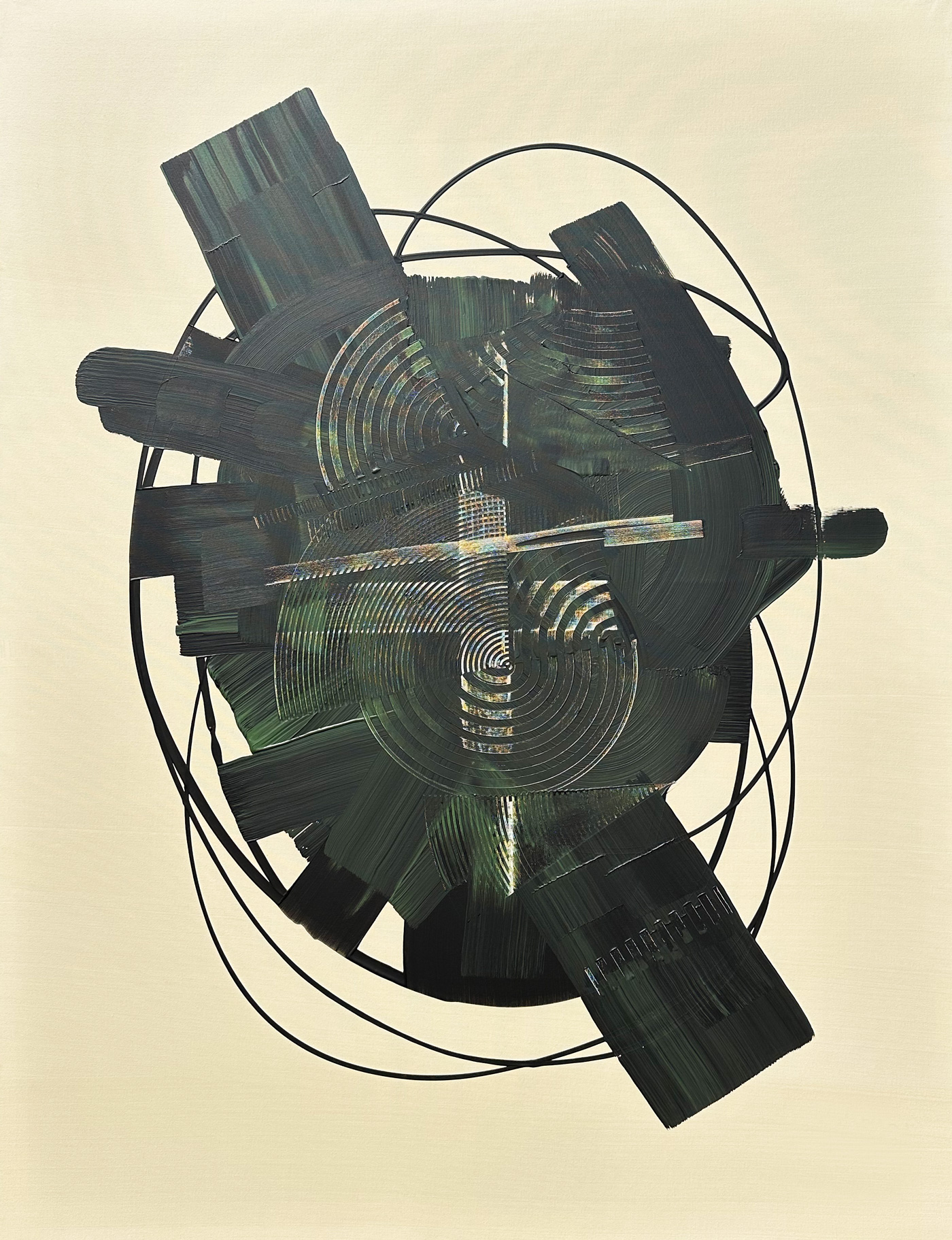 Unreal, peinture abstraite, Acrylique sur toile de lin, 146 x 114 cm, 2022, Jean Marc Larhantec