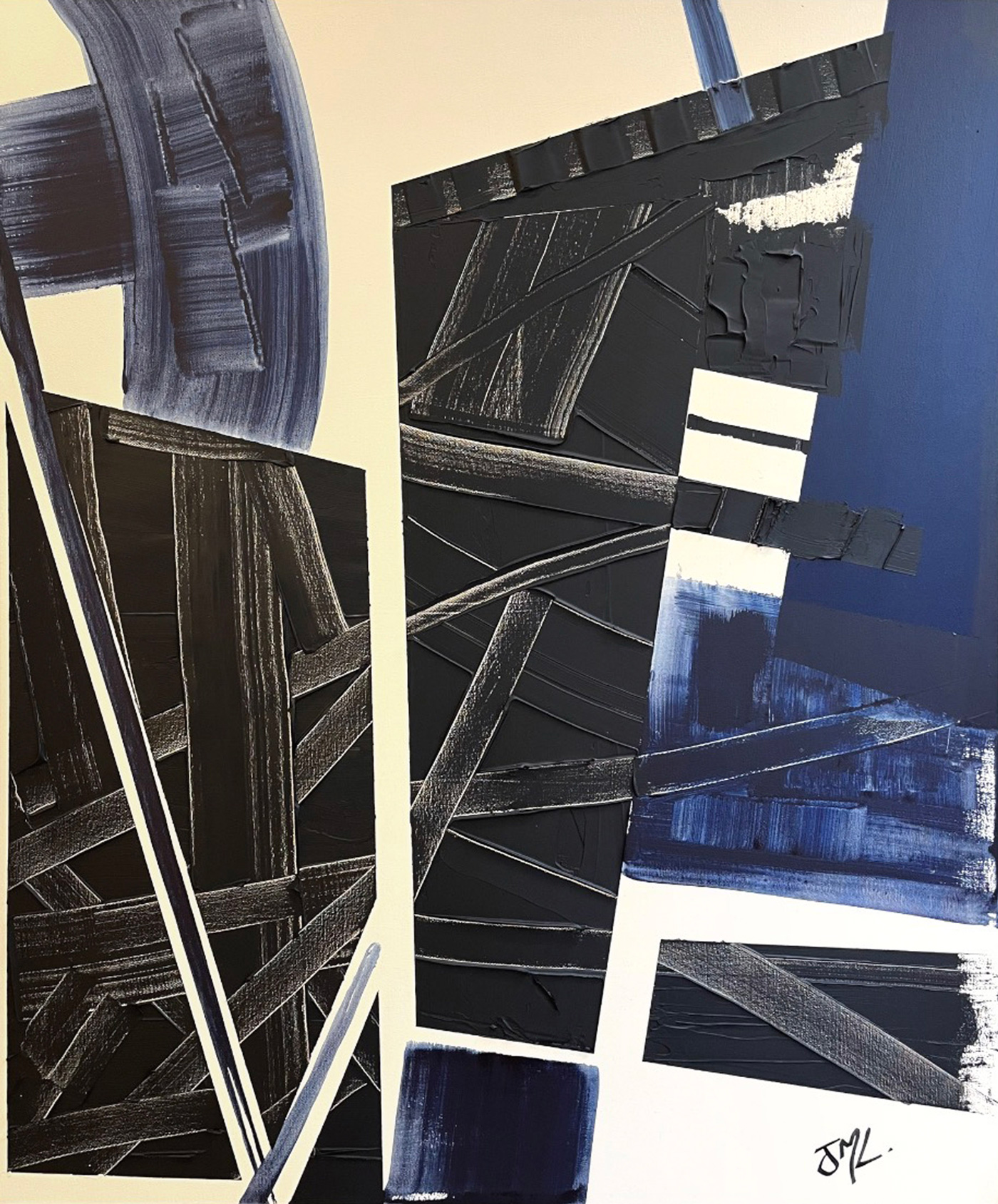 Conversation Piece, peinture abstraite, Acrylique et médiums sur toile de lin, 120 x 100 cm, 2020, Jean Marc Larhantec
